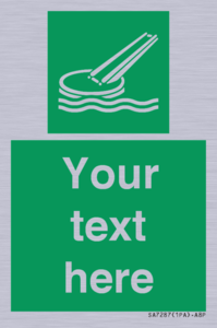 Custom sign safe condition Marine evacuation slide